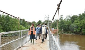 Elzaldi Rosman Resmikan Jembatan Gantung Penghubung Dua Desa di Provinsi Babel