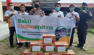 Brimob Parepare Menerima Bantuan dari PT BPR HASAMITRA untuk Disalurkan ke Korban Gempa di Sulbar