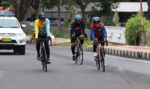 Dandim 0429/Lamtim Dampingi Pangdam II/Sriwijaya Gowes Bersama Ketua Komisi I DPR RI