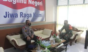 Wujud Sinergitas TNI-POLRI, Danyon Brimob Parepare Kunjungan Silaturahmi ke Markas Kodim 1405/MLts