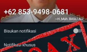 Warning! Akun Palsu WhatsApp Atas Nama Bupati Selayar Beredar