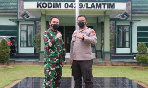 Jalin Sinergitas TNI-Polri, Kapolres Lamtim Silaturahmi ke Kodim 0429/Lamtim