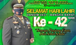 Kapolres Bangka Barat Berikan Ucapan Selamat Ulang Tahun Untuk Dandim 0431 Bangka