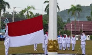 Tidak Menyurutkan Semangat Walau Hujan, Upacara Peringatan HUT RI ke-76 di Bangka