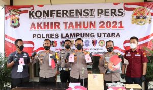 Release Capaian Akhir Tahun 2021, Kapolres : Ganguan Kamtibmas di Lampung Utara Turun 18 Persen