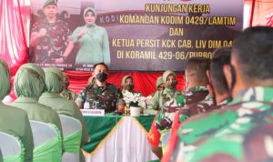 Kunjungi Koramil Purbolinggo, Ini Pesan Dandim 0429/Lamtim Kepada Prajurit Dan Persit