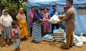 Bersama PLN UPJ Rangkasbitung, KNPI Lebak Kembali Salurkan Bantuan Sembako dan Buka Posko Kesehatan Warga Terdampak Pergerakan Tanah