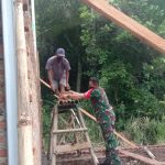 Babinsa Koramil 2306/Mancak Giat Karbak Pembuatan Drainase