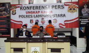 Polres Lampura Gelar Konferensi Pers Terkait Tindak Pidana Korupsi 2 Oknum ASN  