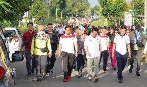 Hari Bhayangkara ke-76, Polres Lampung Utara Gelar Jalan Sehat