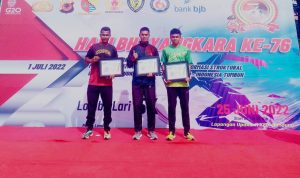 Pratu Tyo dan Pratu Faisal Meraih Juara Lari 5K Hari HUT Bhayangkara ke 76