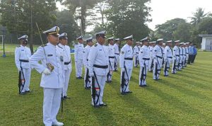 Kimal Lampung laksanakan Upacara HUT TNI AL ke 77 Di Markas Kimal Lampung.