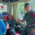 Peduli Sesama, Babinsa Kormil 07/Pekalongan Ikut Donor Darah