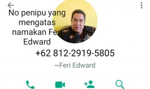 Modus Penipuan, Nama Feri Edward Dicatut Orang Tak Bertanggungjawab