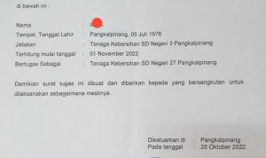 Dimutasi ke SD 27 Lontong Pancur, OB Honorer di SD 3 Diduga Membangkang