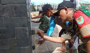 Koramil 2307/Ciwandan, Koramil 2304/Anyar Melaksanakan Pembersihan dan Pengecatan Tugu Tapal Batas