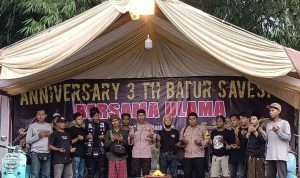 Anggota Kepolisian Polsek Cisoka Hadiri Acara Happy Anniversary 3 Tahun Batur Sa- vespa