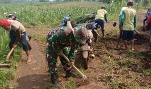 Lestarikan Budaya Bangsa, Babinsa Gotong Royong Bersama Warga