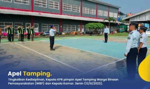 Tingkatkan Kedisiplinan, Kepala KPR Pimpin Apel Tamping WBP dan Kepala Kamar