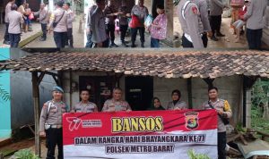 Sambut Hari Bhayangkara ke 77, Polsek Metro Barat Salurkan Bantuan Sembako kepada Warga Kurang Mampu