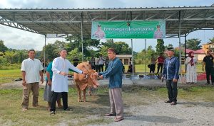 Ratusan Warga Muntok Terima Daging Kurban dari Kapolres Bangka Barat