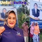 Baliho Tina Nur Alam “New Bahteramas untuk Sultra dan Millenial” Terpasang Di Seluruh Wilayah Pulau Muna