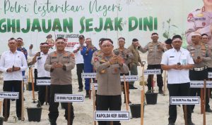 Penanaman Pohon Serentak, Polda Babel Tanam 10 Ribu Bibit Tanaman Di Belakang BLK Babel