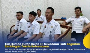 Tim Humas Rutan Kelas IIB Sukadana Mengikuti Kegiatan Bimbingan Teknis Kehumasan Secara Virtual