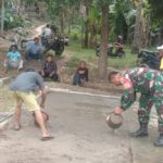 Babinsa Koramil 2307/Ciwandan, Karbak Pembangunan Lapangan Volly