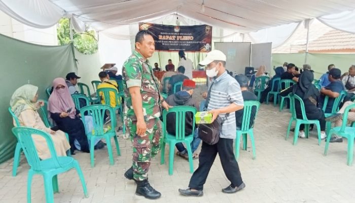 Babinsa Koramil 2305/Cinangka, Bintahwil Monitoring Rapat Pleno