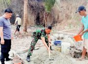 Babinsa Koramil 2305/Cinangka, Karbak Pembuatan Tembok Penahan Tanah