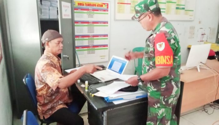 Babinsa Koramil 2304/Anyer, Puan Ter Pendataan Bantuan Lansung Tunai