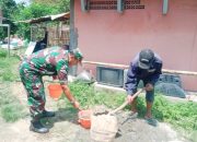 Babinsa Koramil 2306/Mancak, Karbak Membantu Pembangunan Rumah