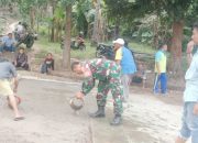 Babinsa Koramil 2307/Ciwandan, Karbak pembangunan Lapangan Volly