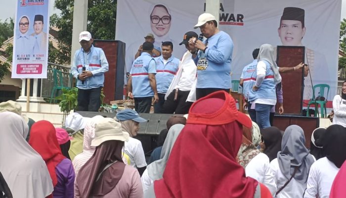 Warga Desa Se-Kecamatan Sekampung Udik Berduyun-duyun Mendatangi Lokasi Senam Sehat Bersama Ela-azwar