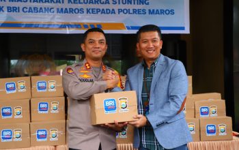 Polres Maros Terima Bantuan Paket Sembako Untuk Keluarga Stunting Dari BRI Maros