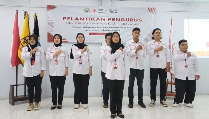 Dilantik, Endriana Rahmawati Pimpin KSR PMI Unit Politeknik Krakatau